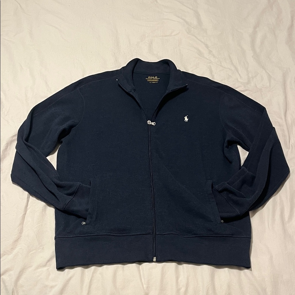 Polo by Ralph Lauren Men's Dark Blue Zip-Up Sweater